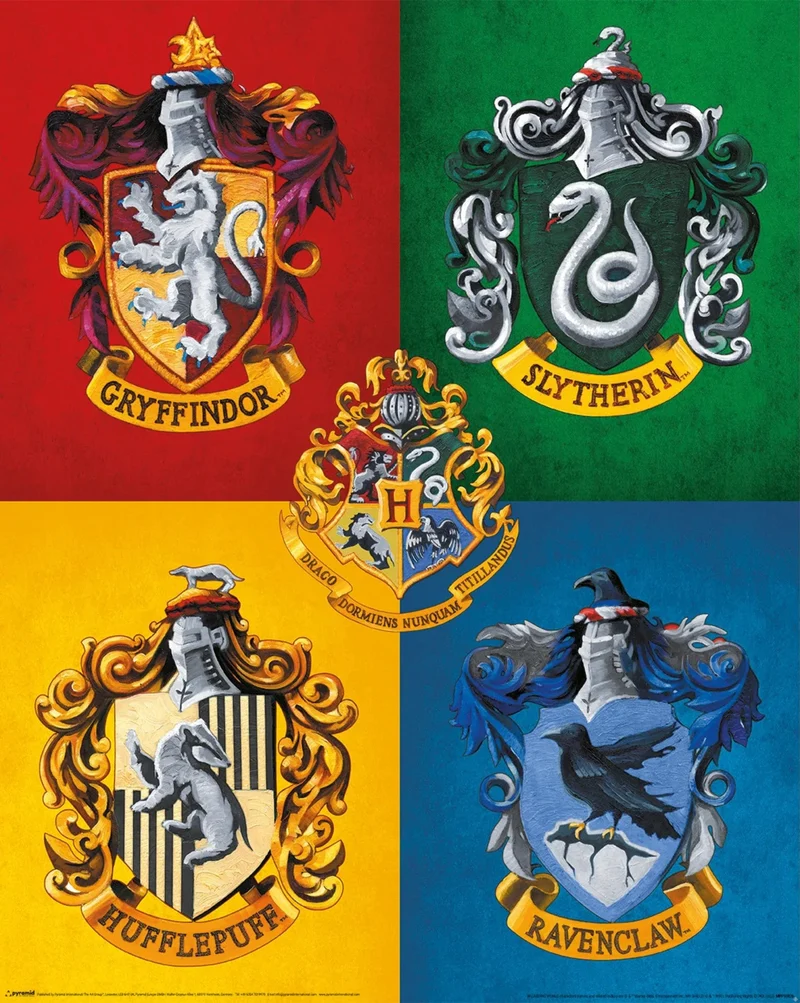 Poster Harry Potter - Colourful Crests 40x50cm