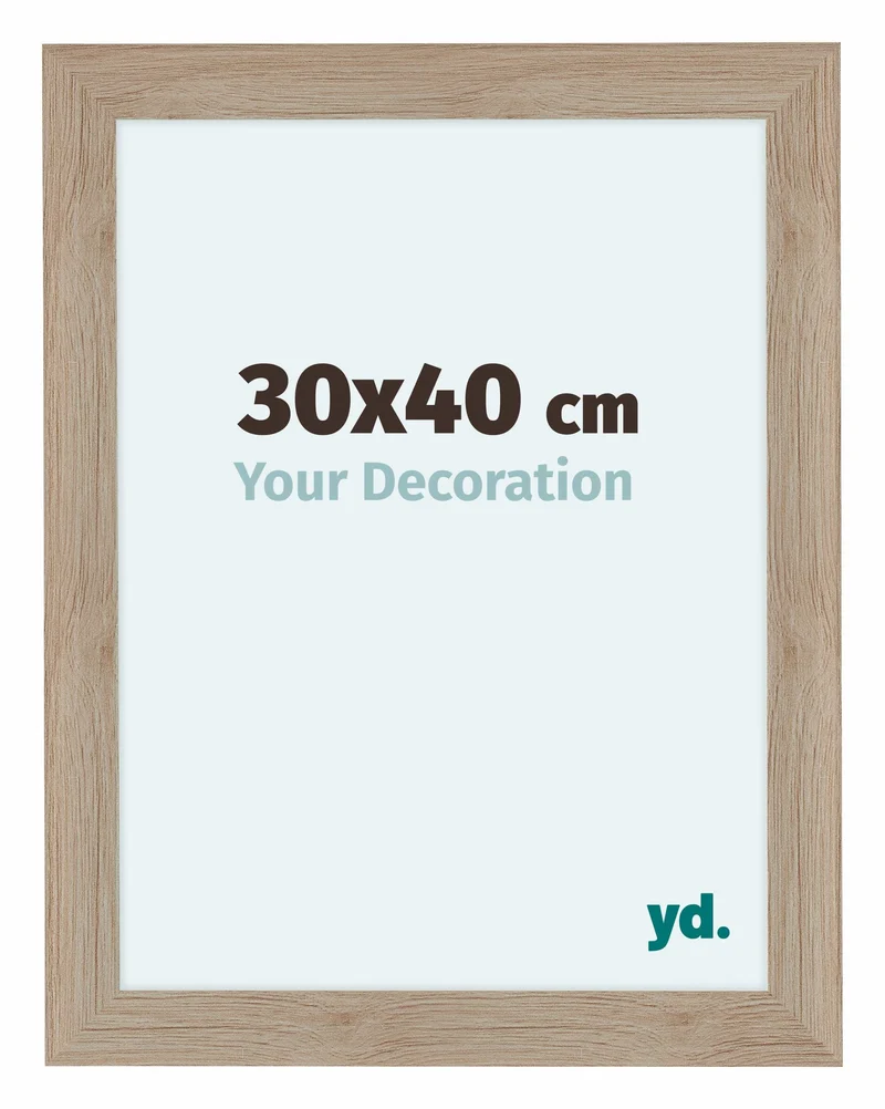 Bilderrahmen 30x40 cm - Eiche Hell - MDF - Como