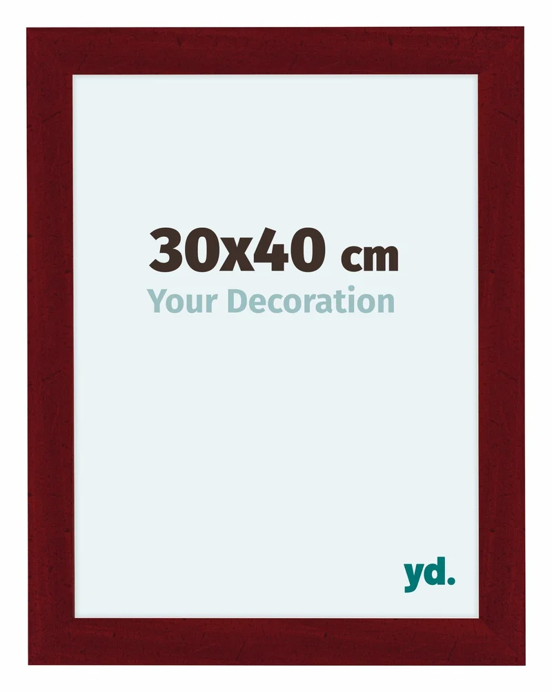 Bilderrahmen 30x40 cm - Weinrot Gewischt - MDF - Como