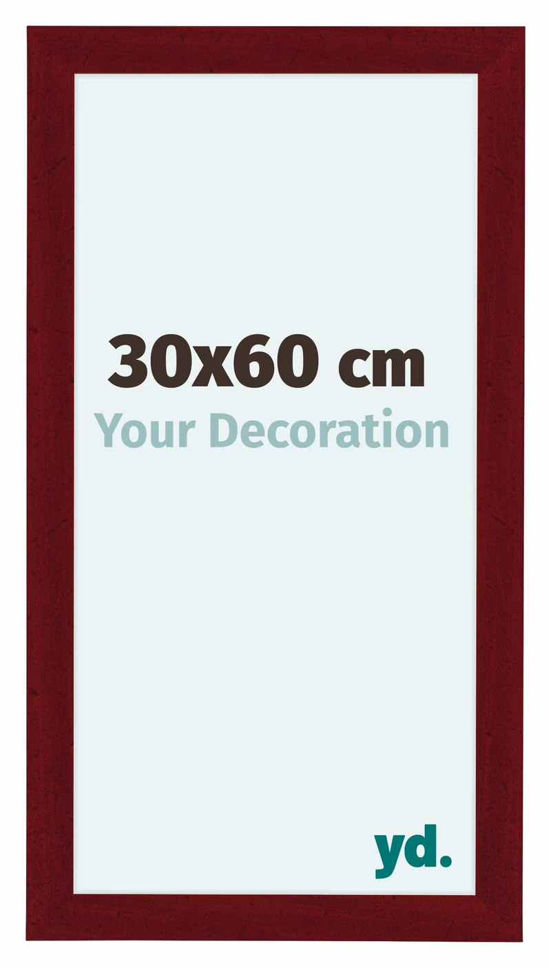 Bilderrahmen 30x60 cm - Weinrot Gewischt - MDF - Como