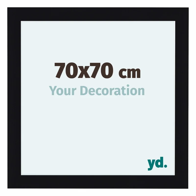 Bilderrahmen 70x70 cm - Schwarz Hochglanz - MDF - Como