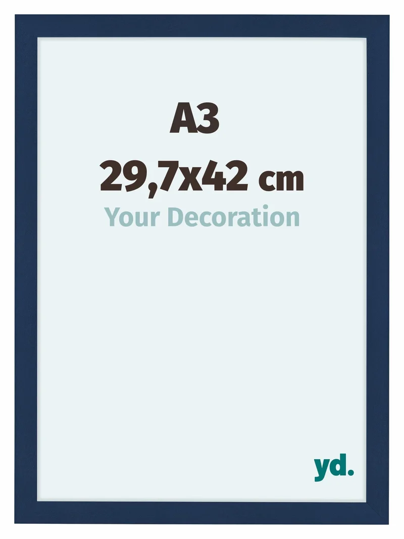 Bilderrahmen A3 - 29,7x42 cm - Dunkelblau Gewischt - MDF - Como