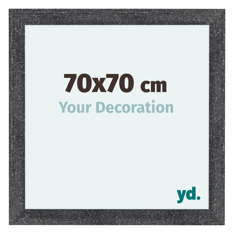 Bilderrahmen 70x70 cm - Grau Gewischt - MDF - Como
