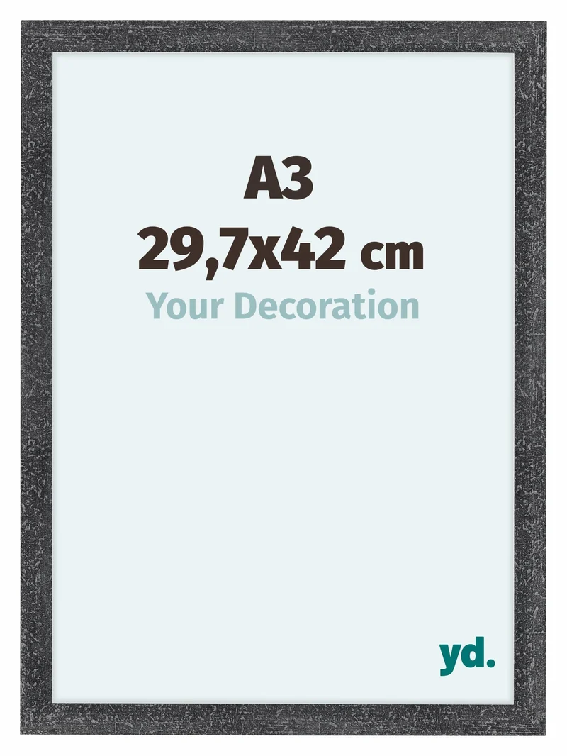 Bilderrahmen A3 - 29,7x42 cm - Grau Gewischt - MDF - Como