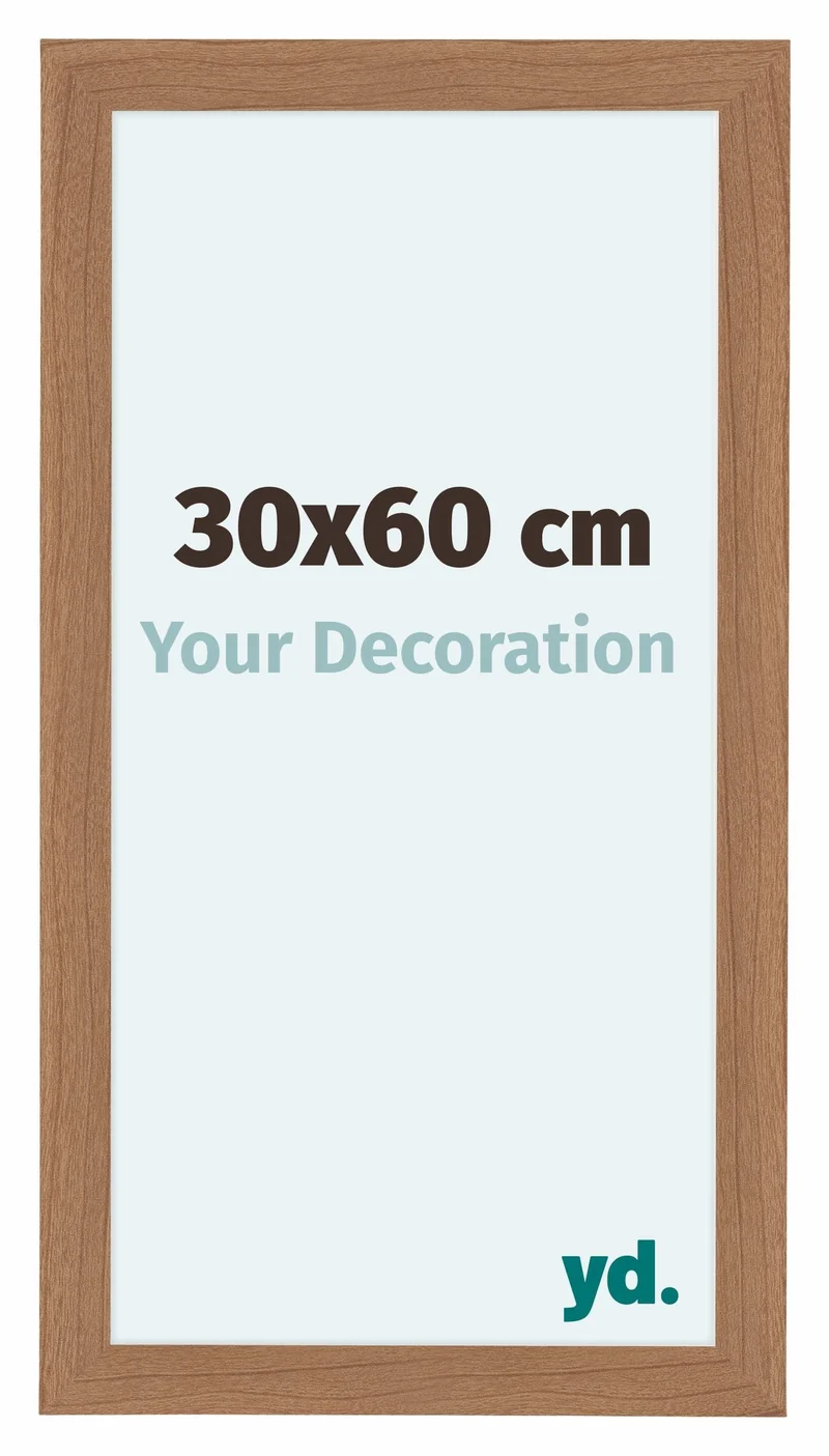 Bilderrahmen 30x60 cm - Nussbaum Hell - MDF - Como