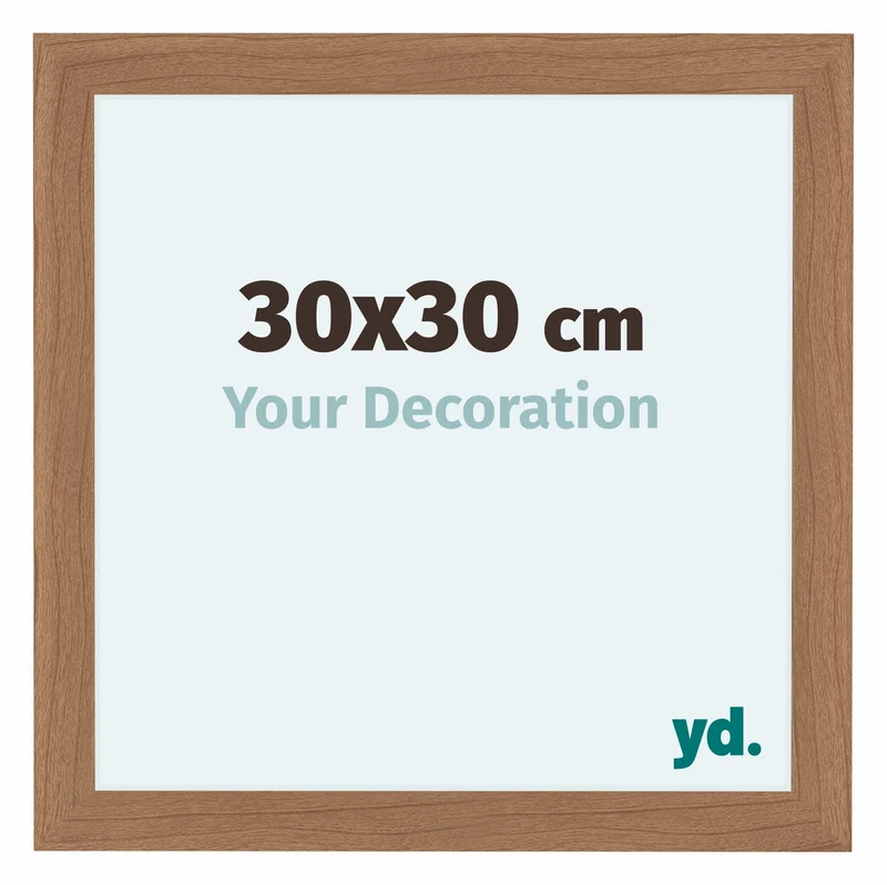 Bilderrahmen 30x30 cm - Nussbaum Hell - MDF - Como