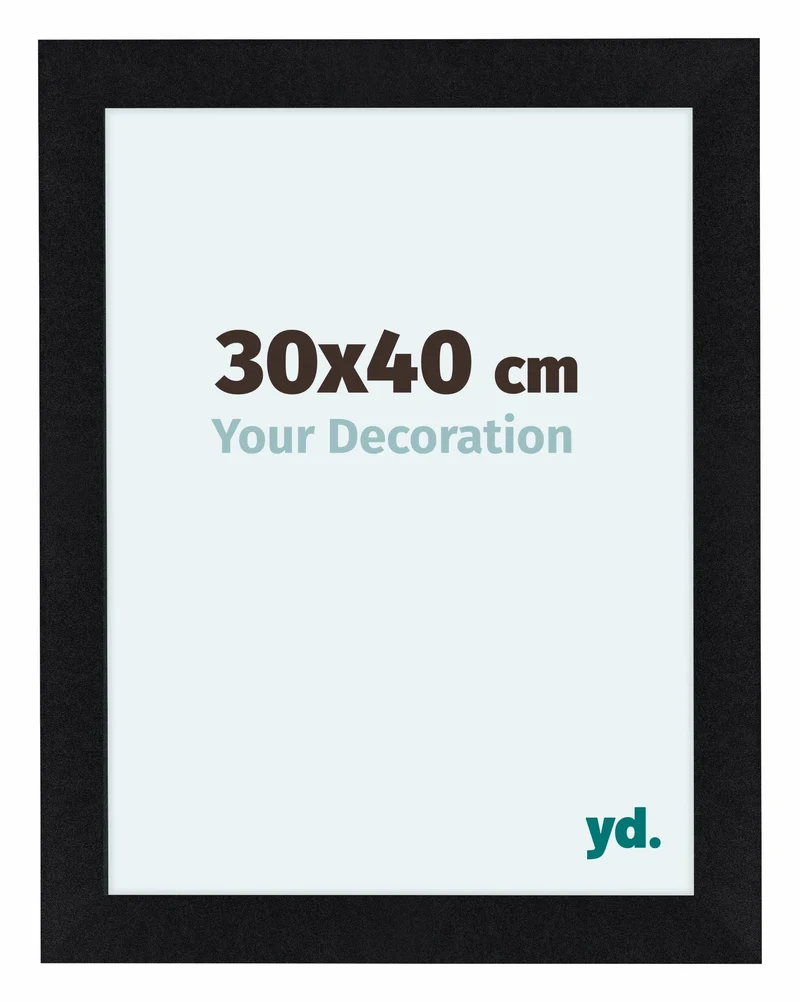 Bilderrahmen 30x40 cm - Schwarz Matt - MDF - Como