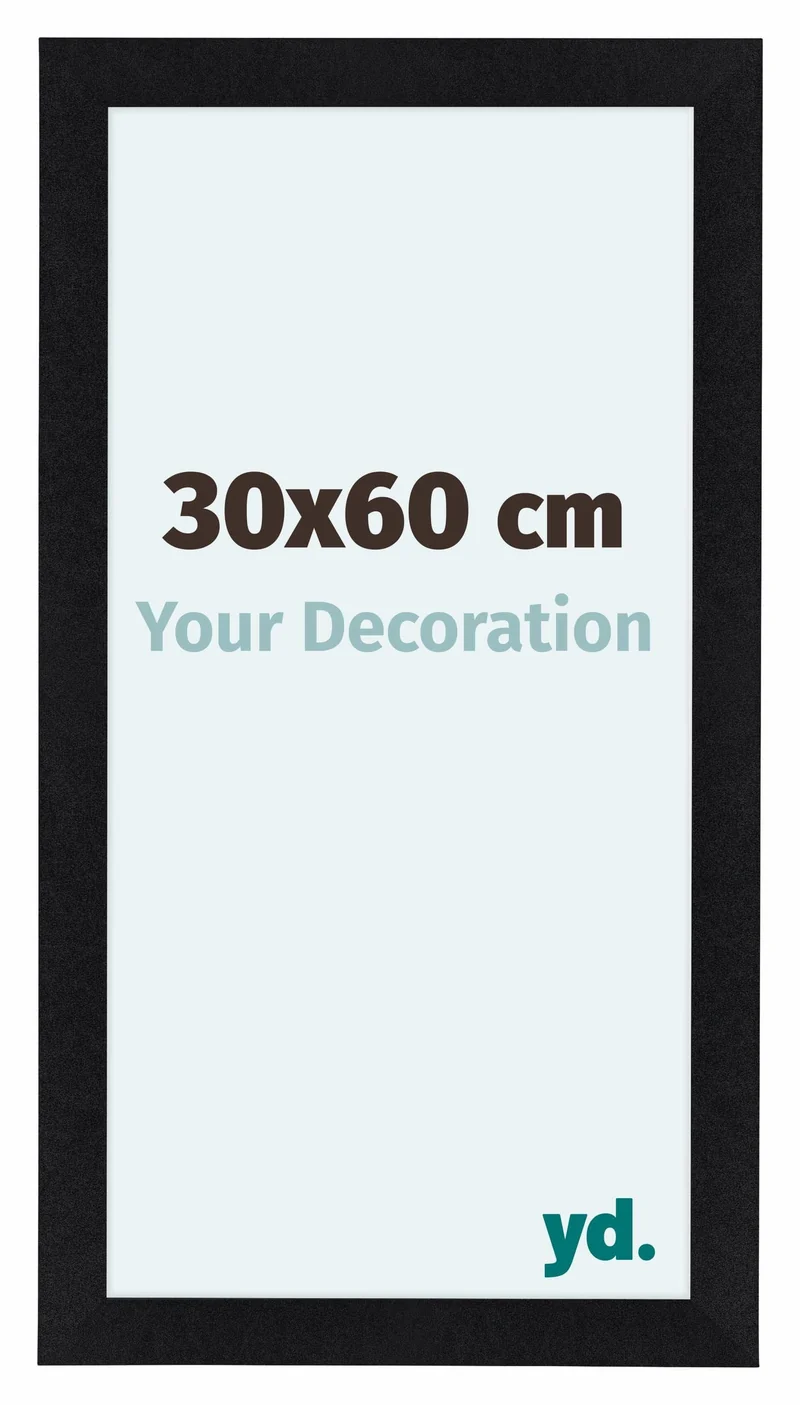 Bilderrahmen 30x60 cm - Schwarz Matt - MDF - Como