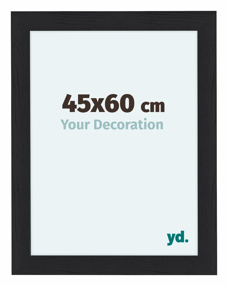 Bilderrahmen 45x60 cm - Schwarz Gemasert - MDF - Como