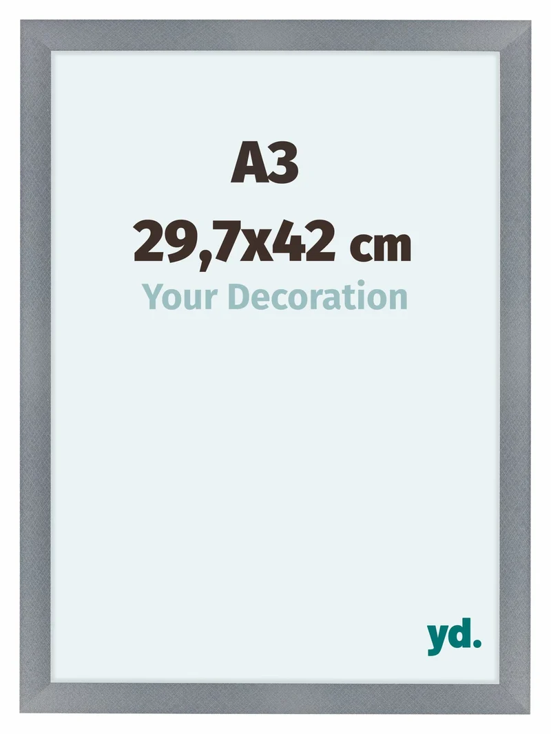 Bilderrahmen A3 - 29,7x42 cm - Aluminium - Gebürstet - MDF - Como