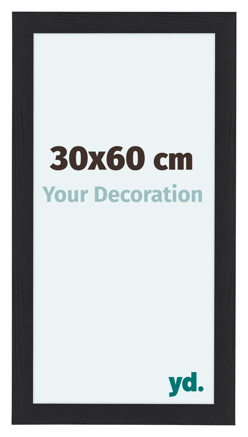 Bilderrahmen 30x60 cm - Schwarz Gemasert - MDF - Como
