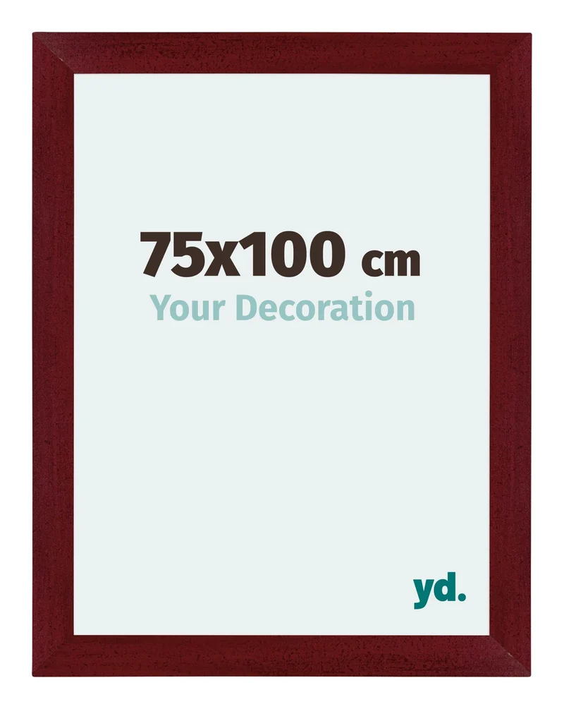 Bilderrahmen 75x100 cm - Weinrot Gewischt - MDF - Mura