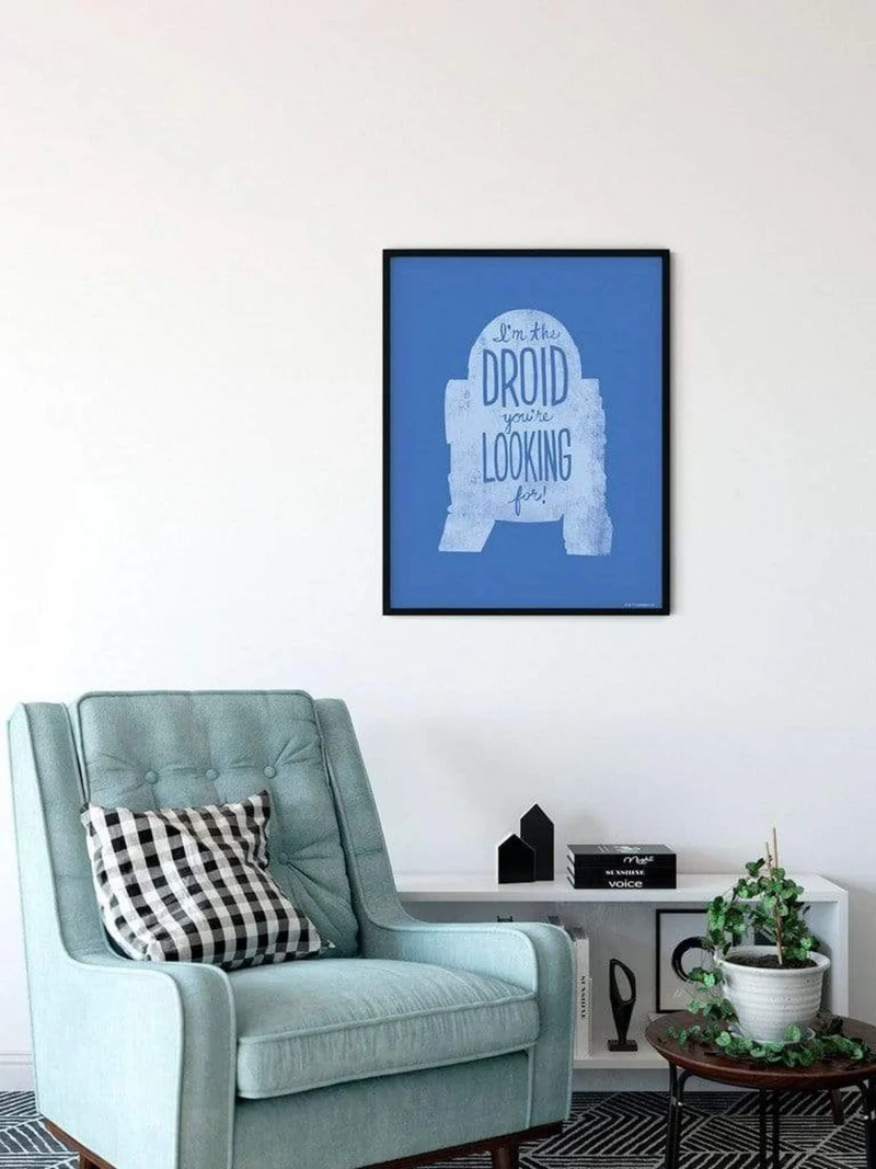 Kunstdruck Star Wars - Silhouette Quotes R2D2 40x50cm
