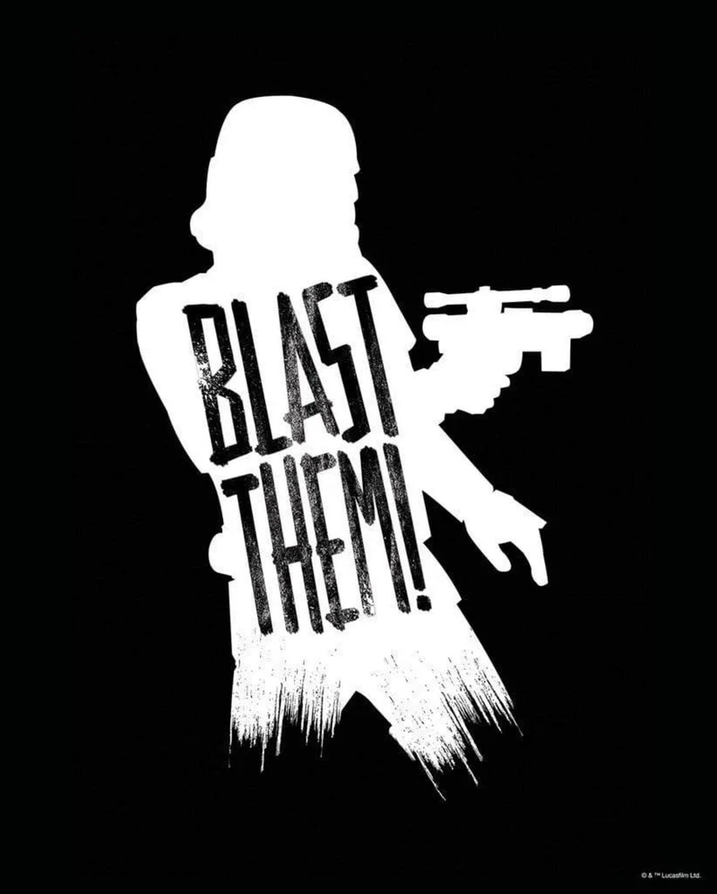 Kunstdruck Star Wars - Silhouette Quotes Stormtrooper 40x50cm