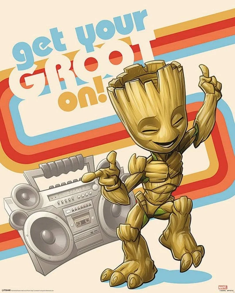 Poster Guardians of the Galaxy - Vol 2 Get Your Groot - On 40x50cm