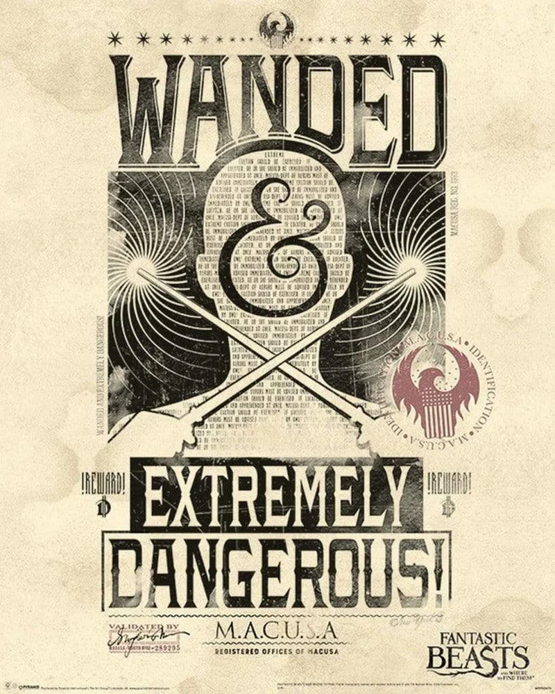Poster Fantastic Beasts - Extremely Dangerous 40x50cm