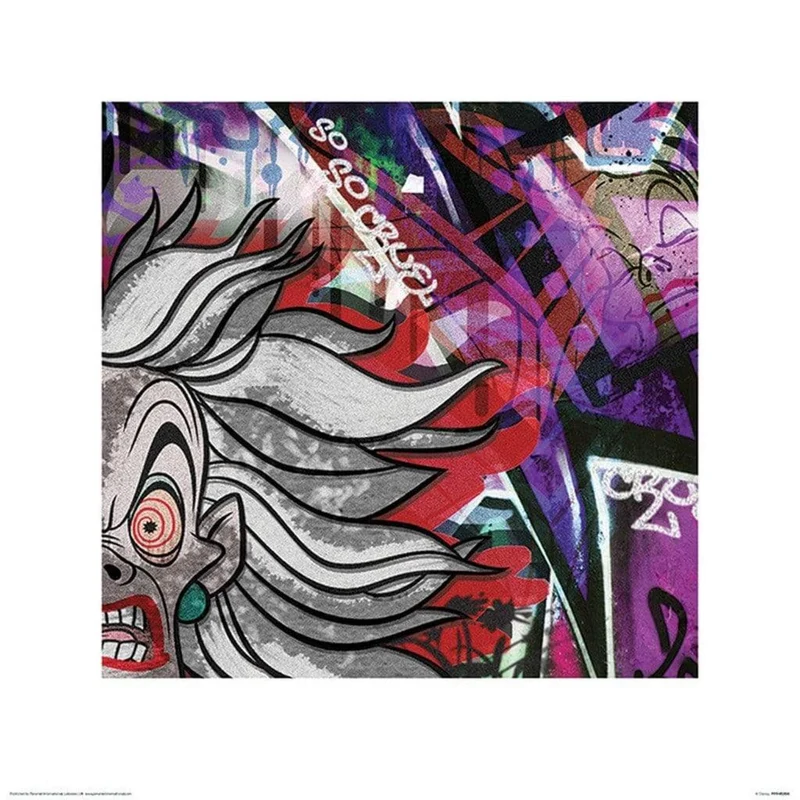Kunstdruck Cruella Deville Graffiti 40x40cm