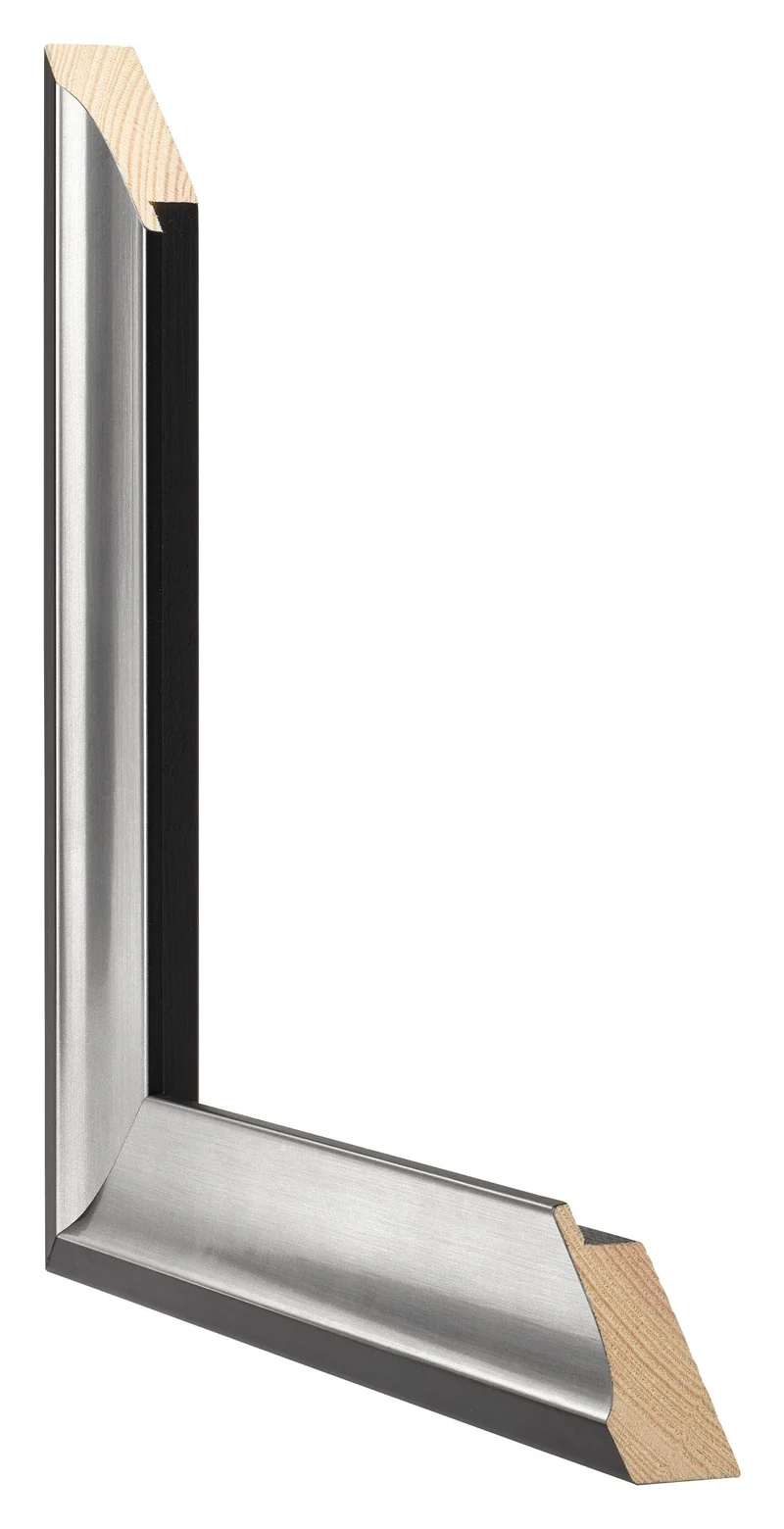 Bilderrahmen 45x80 cm - Schwarz Silber Poliert - Holz - Birmingham