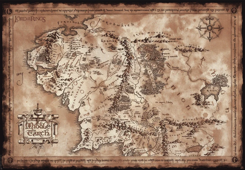 Poster Lord of the Rings - Map 91,5x61cm