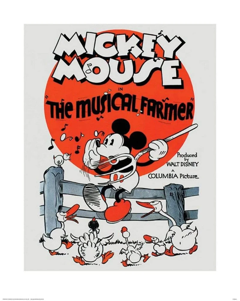 Kunstdruck Mickey Mouse - The Musical Farmer 40x50cm