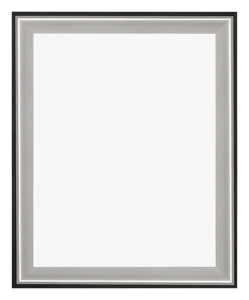 Bilderrahmen 40x55 cm - Schwarz Silber Poliert - Holz - Birmingham