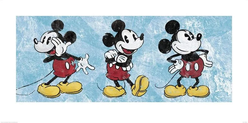 Kunstdruck Mickey Mouse - Squeaky Chic Triptych 100x50cm