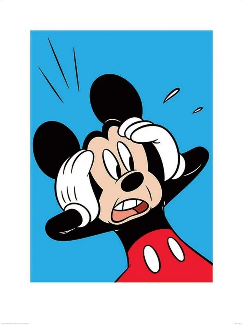Kunstdruck Mickey Mouse - Shocked 60x80cm