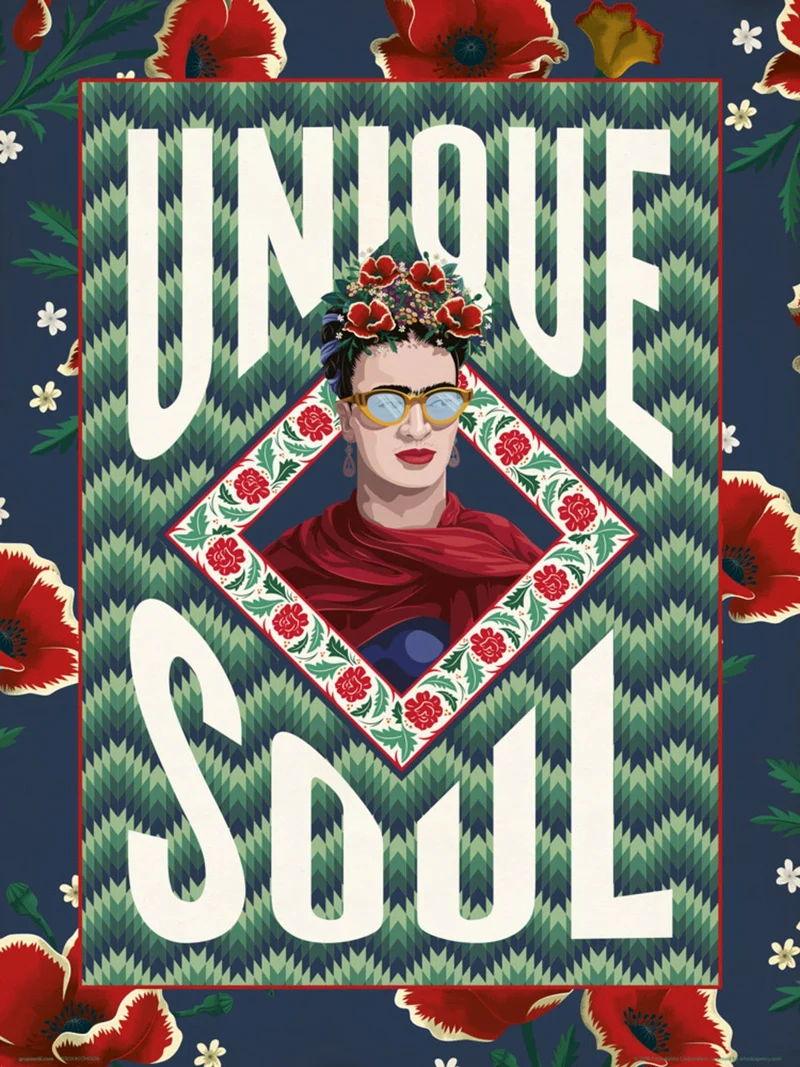 Kunstdruck Frida Kahlo - Unique Soul 30x40cm