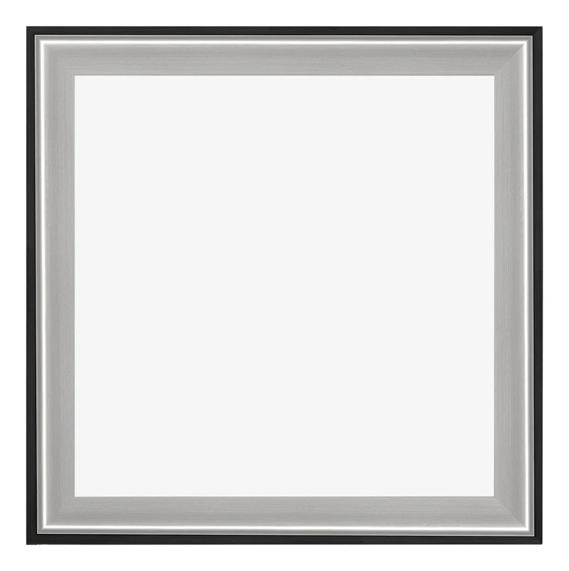 Bilderrahmen 35x35 cm - Schwarz Silber Poliert - Holz - Birmingham