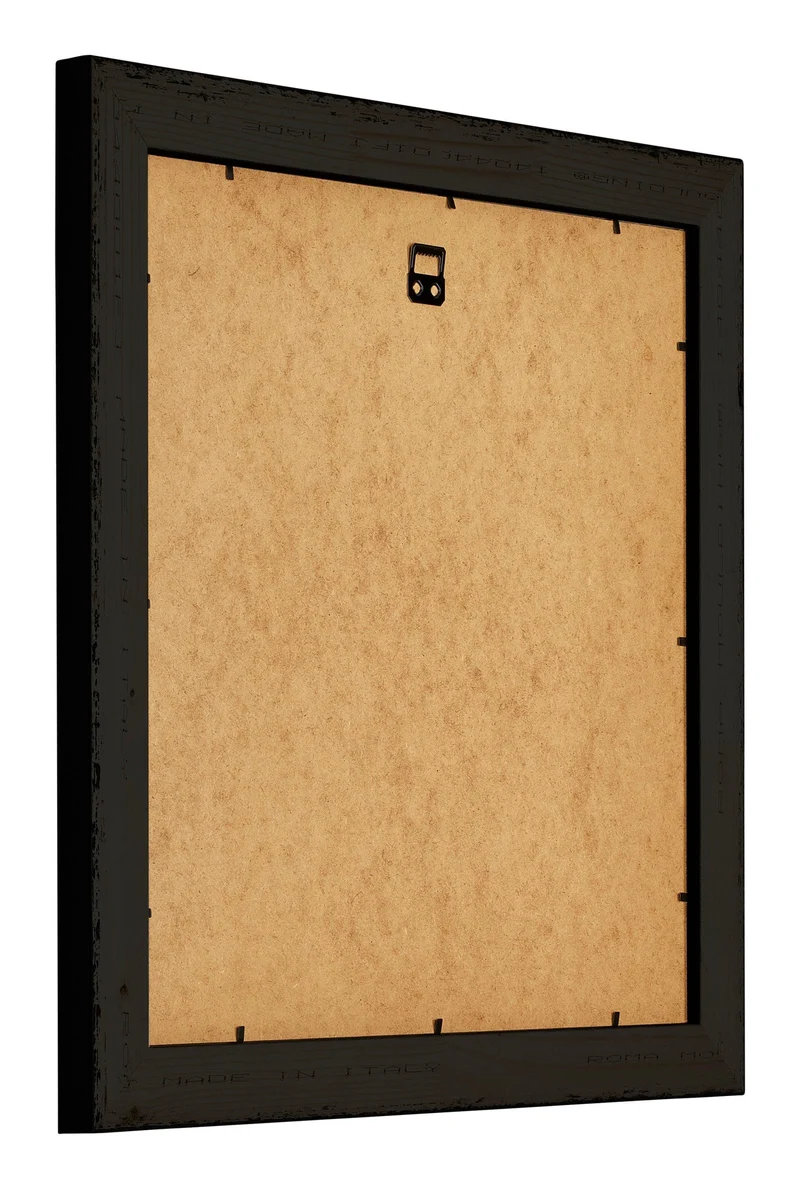 Bilderrahmen 35x35 cm - Schwarz Silber Poliert - Holz - Birmingham