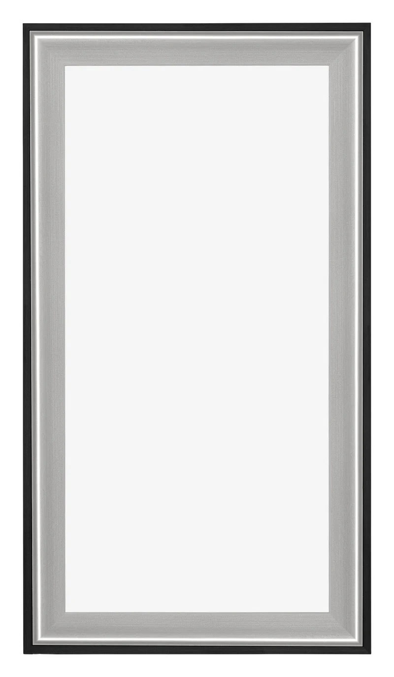 Bilderrahmen 30x60 cm - Schwarz Silber Poliert - Holz - Birmingham