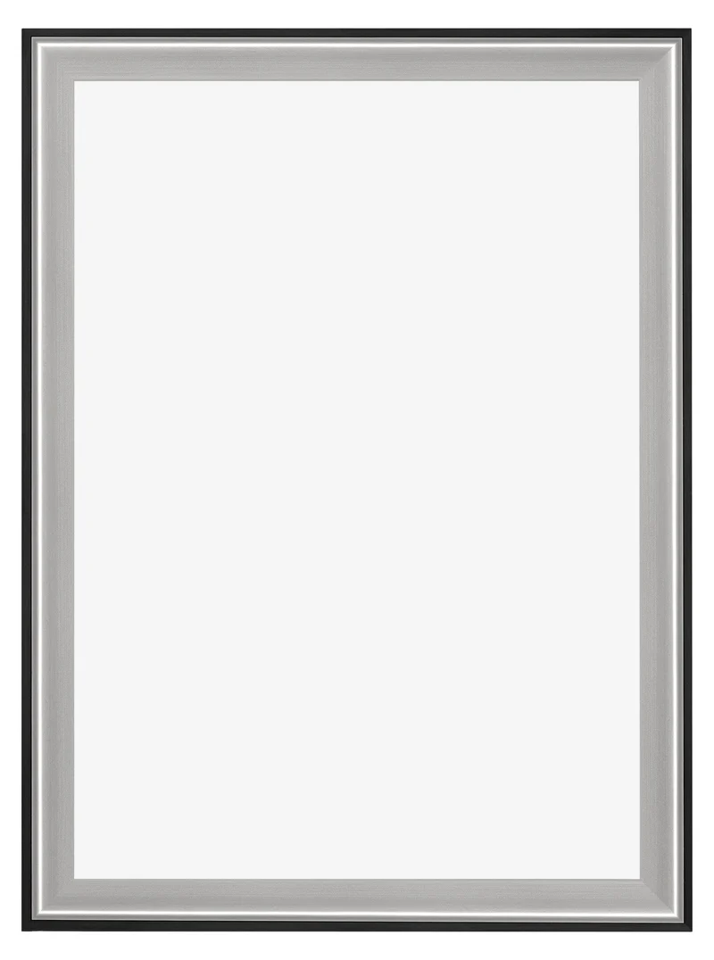 Bilderrahmen 25x35 cm - Schwarz Silber Poliert - Holz - Birmingham