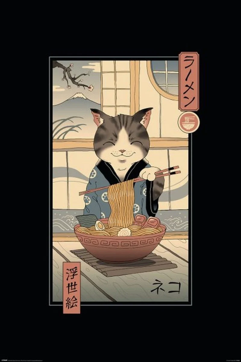 Poster Vincent Trinidad - Neko Ramen Ukiyoe 61x91,5cm