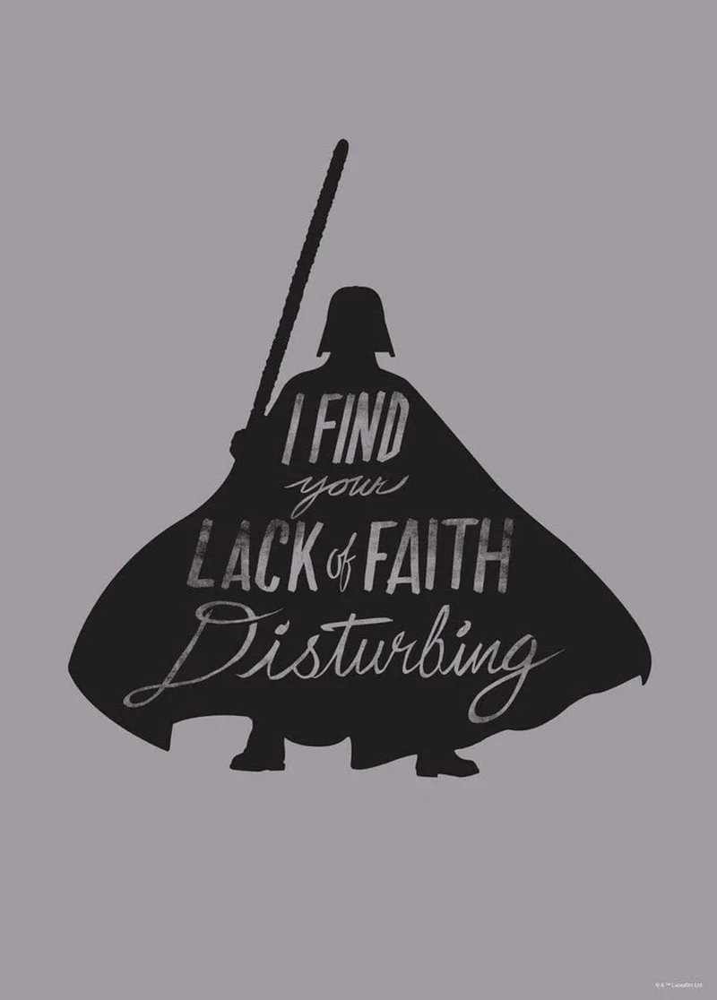Kunstdruck Star Wars - Silhouette Quotes Vader 50x70cm