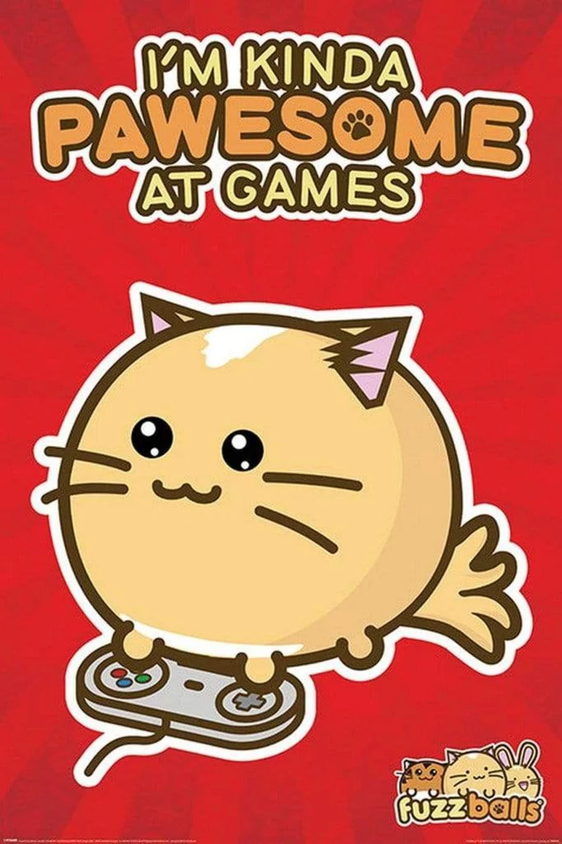 Poster Fuzzballs - Pawsome Gamer 61x91,5cm