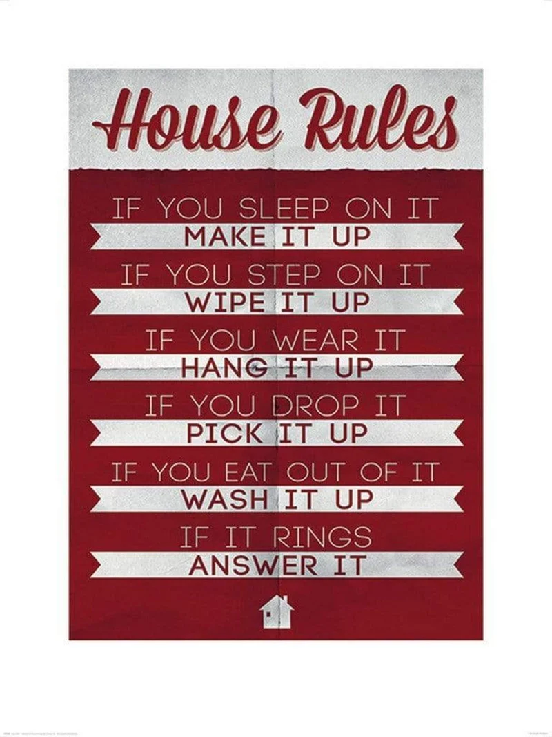 Kunstdruck House Rules 60x80cm