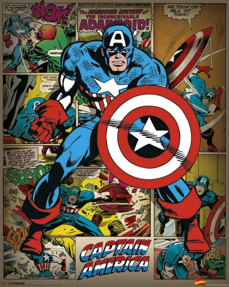 Poster Marvel Comics - Captain America - Retro 40x50cm