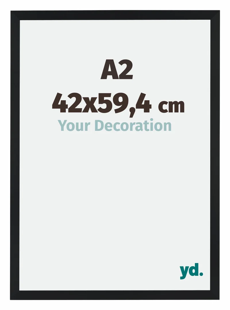 Bilderrahmen A2 - 42x59,4 cm - DIN A2 Schwarz Matt - MDF - Catania