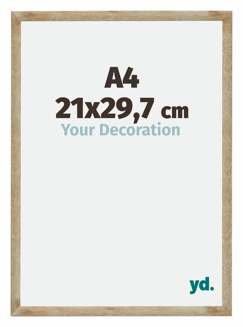 Bilderrahmen A4 - 21x29,7 cm - DIN A4 Gold - MDF - Catania