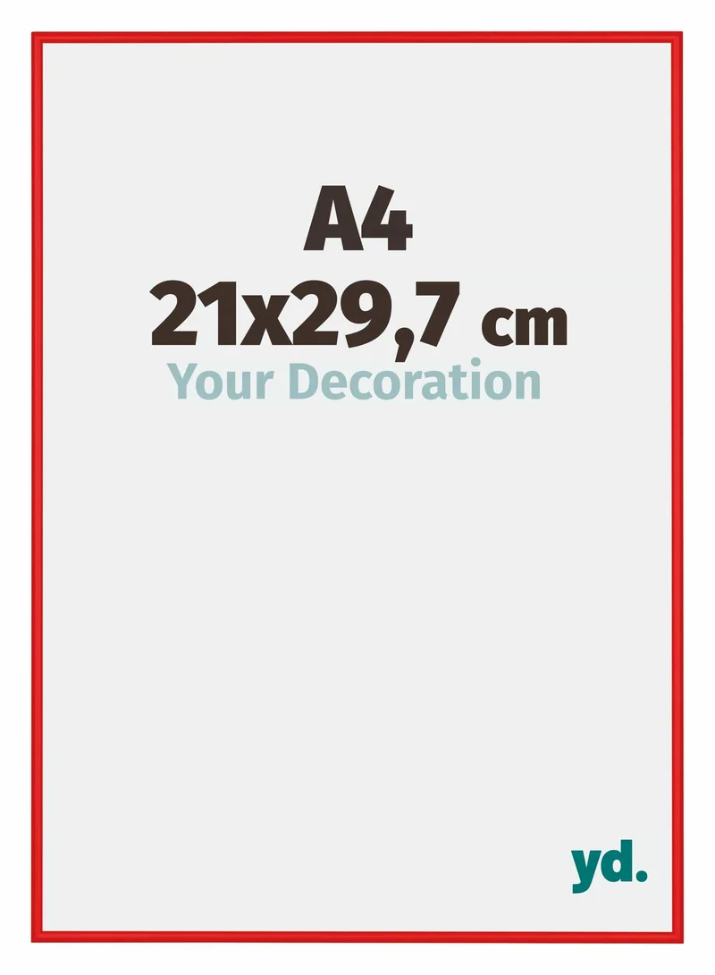 Bilderrahmen A4 - 21x29,7 cm - DIN A4 Ferrari Rot - Aluminium - New York