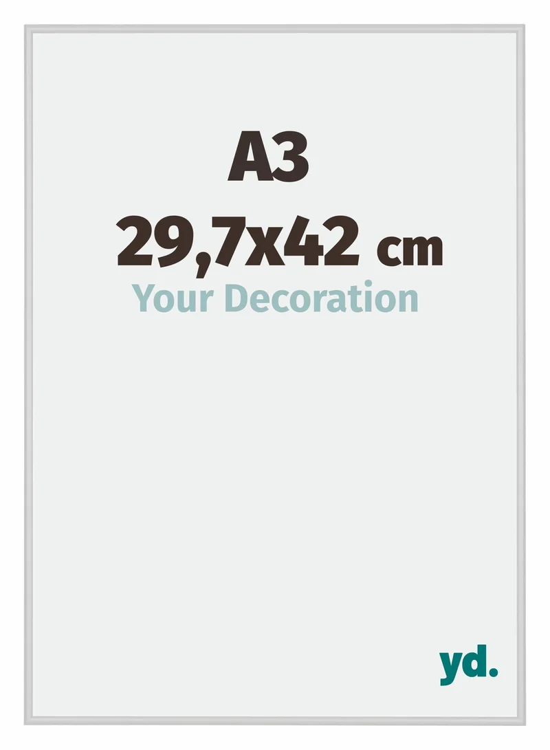 Bilderrahmen A3 - 29,7x42 cm - DIN A3 Silber Matt - Aluminium - New York - Aluminium - New York