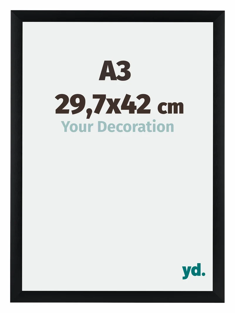 Bilderrahmen A3 - 29,7x42 cm - DIN A3 Schwarz Gebürstet - Aluminium - Tucson
