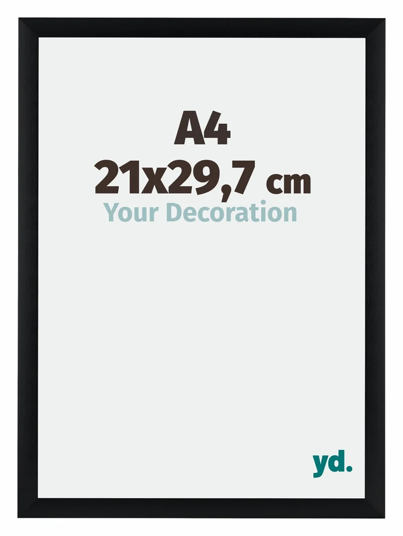 Bilderrahmen A4 - 21x29,7 cm - DIN A4 Schwarz Gebürstet - Aluminium - Tucson