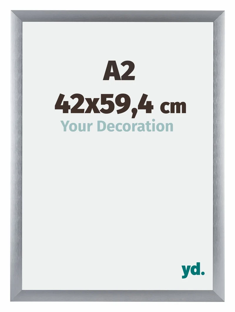 Bilderrahmen A2 - 42x59,4 cm - DIN A2 Silber Gebürstet - Aluminium - Tucson