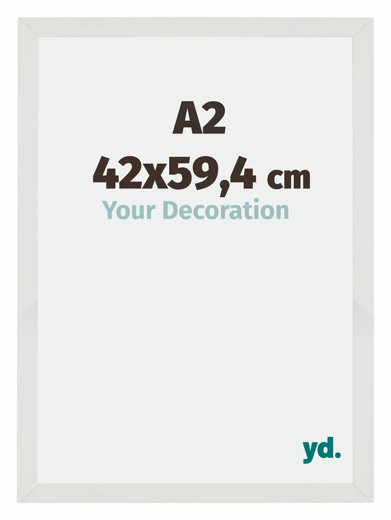 Bilderrahmen A2 - 42x59,4 cm - DIN A2 Weiss Matt - MDF - Mura