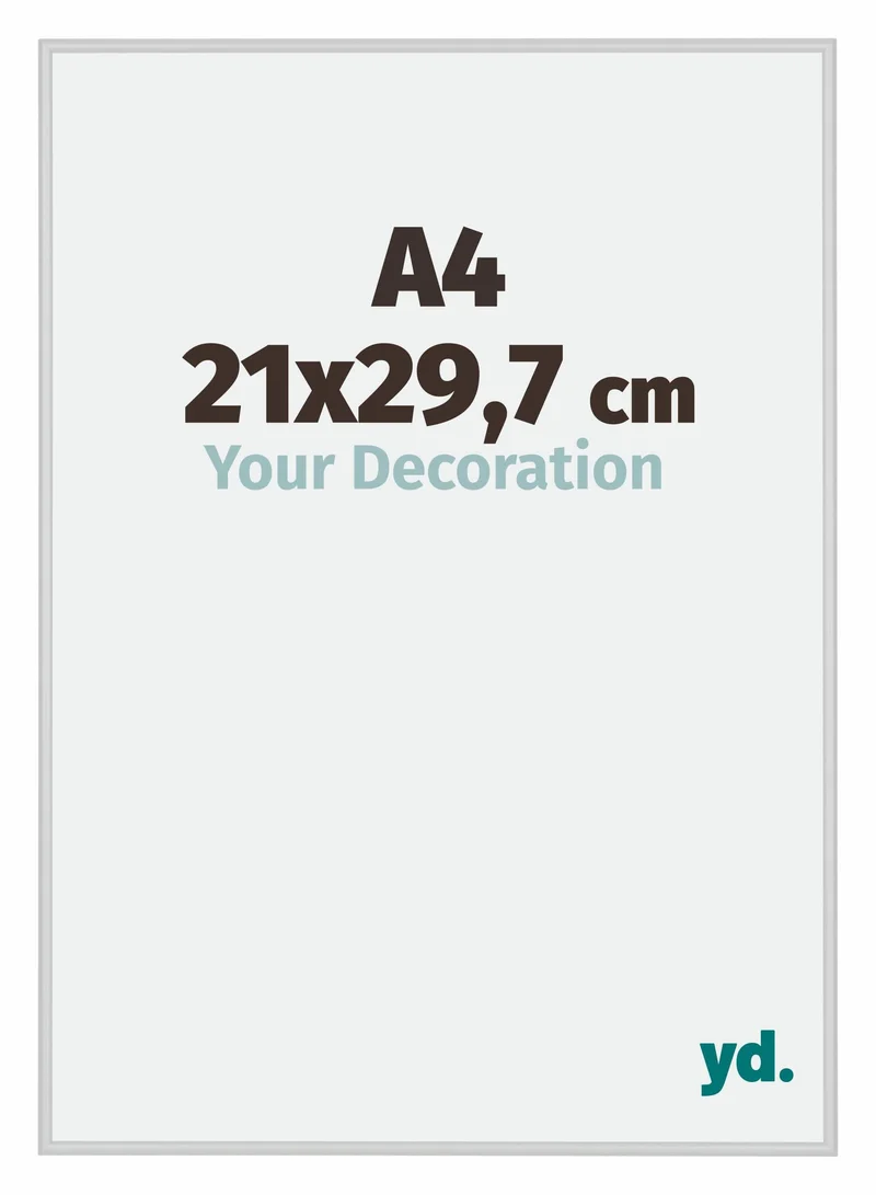 Bilderrahmen A4 - 21x29,7 cm - DIN A4 Silber Matt - Aluminium - New York - Aluminium - New York