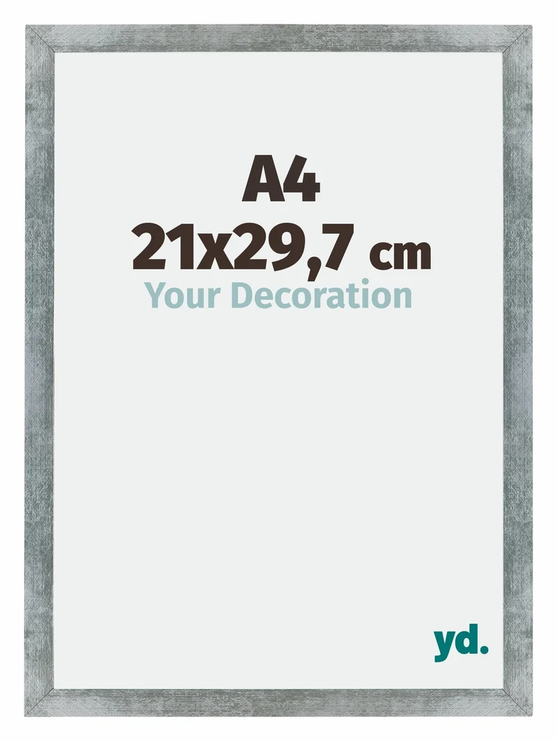 Bilderrahmen A4 - 21x29,7 cm - DIN A4 Eisen Gewischt - MDF - Mura