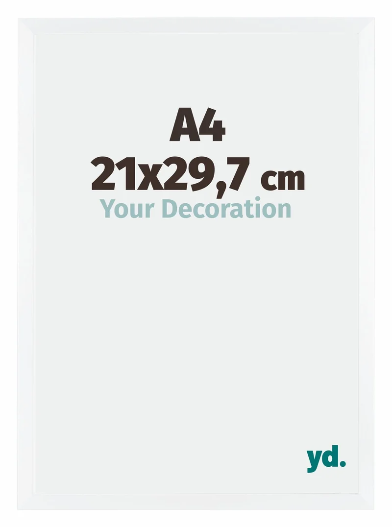 Bilderrahmen A4 - 21x29,7 cm - DIN A4 Weiss - MDF - Catania