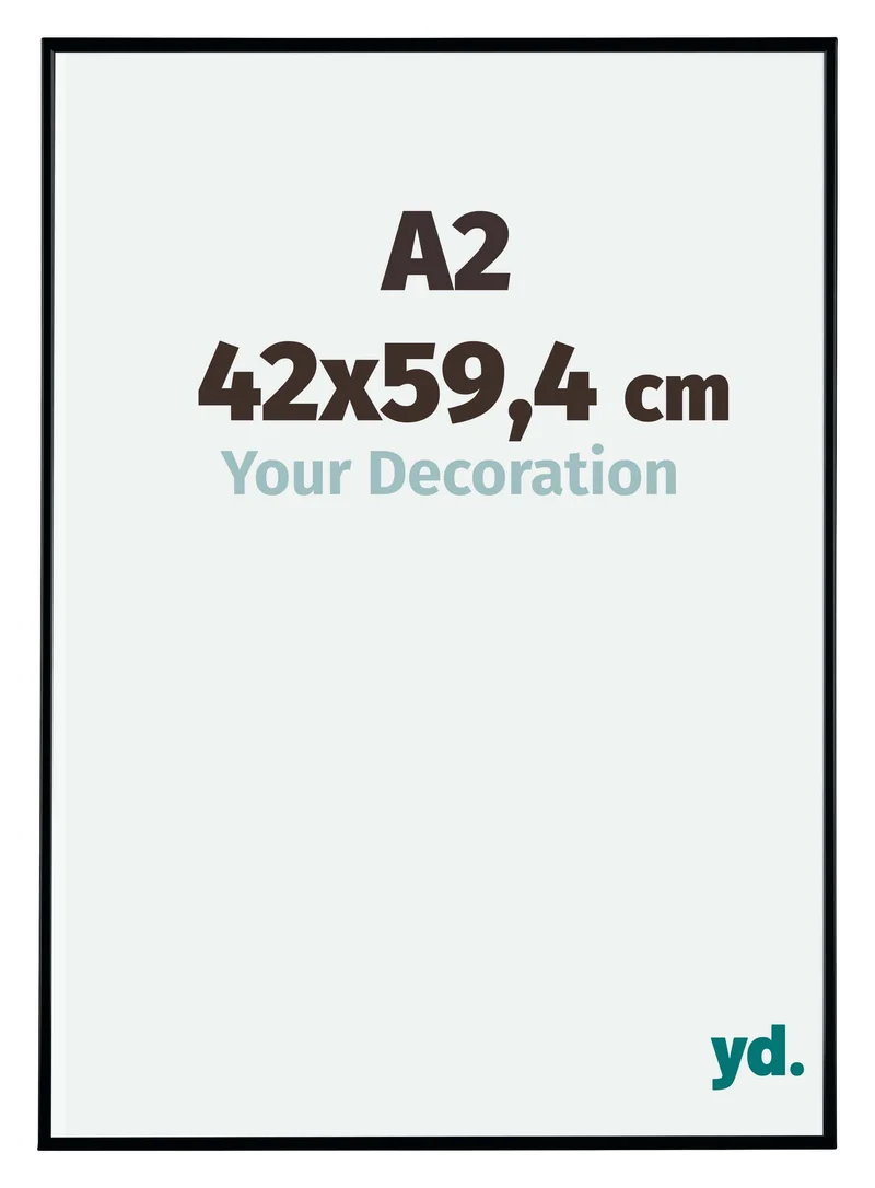 Bilderrahmen A2 - 42x59,4 cm - DIN A2 Schwarz Matt - Kunststoff - Evry