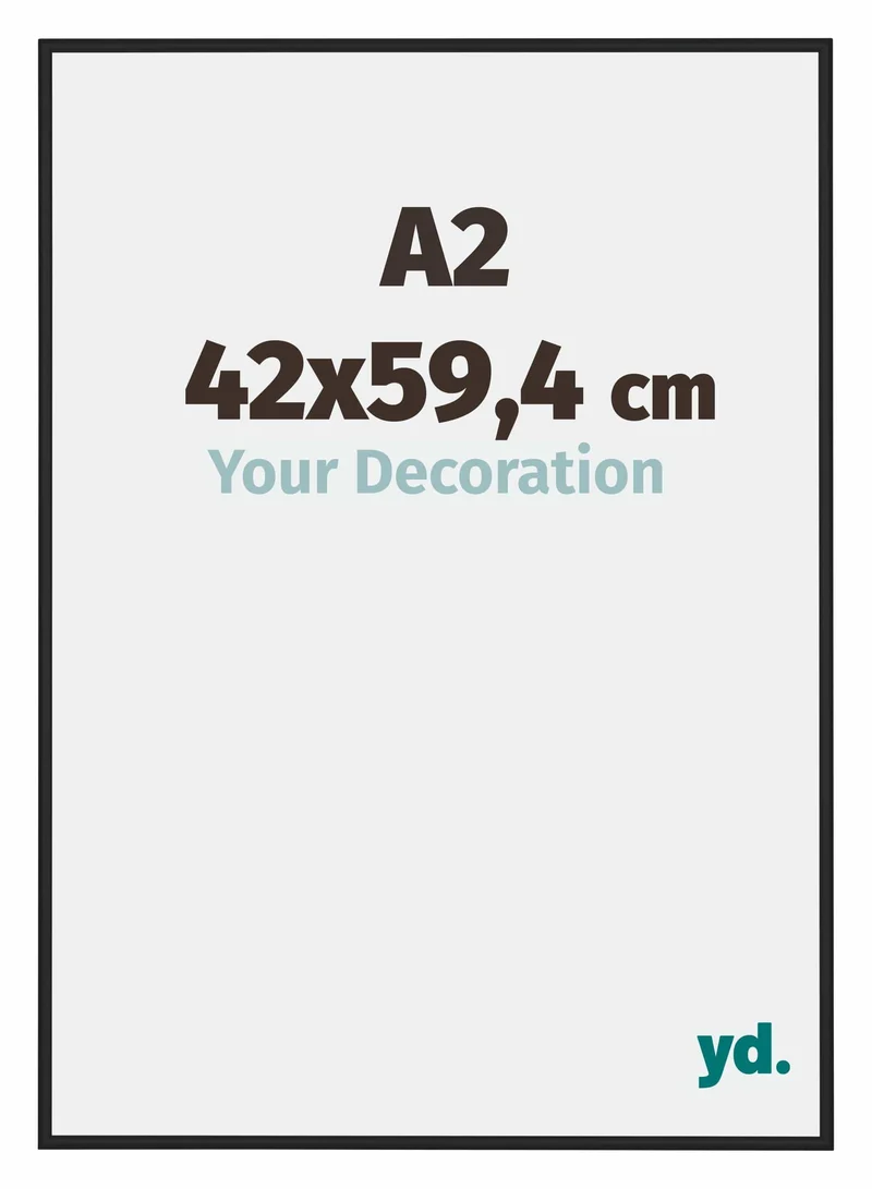 Bilderrahmen A2 - 42x59,4 cm - DIN A2 Schwarz Matt - Aluminium - New York - Aluminium - New York